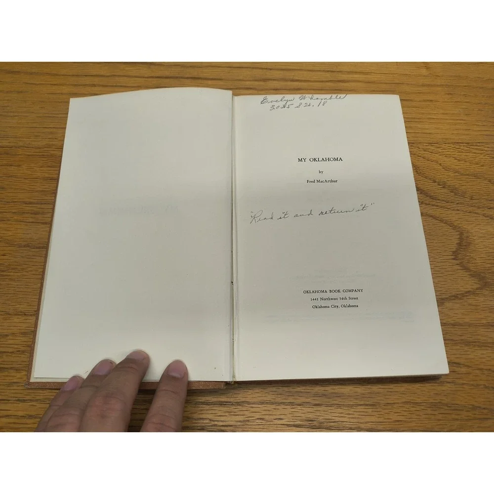 MY OKLAHOMA by Fred‎ MacArthur 1955 HCDJ
